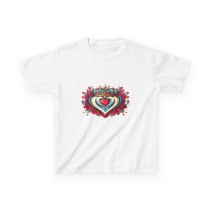 kids tee — 'elohim's love' crowned heart graphic
