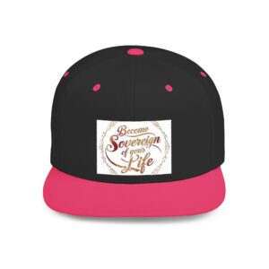 snapback hat — “become sovereign of your life” gold script flat bill cap