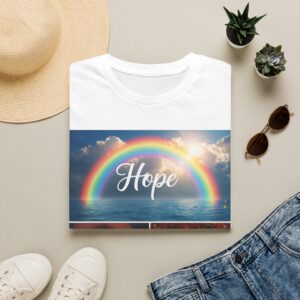 hope rainbow t shirt — faith & love inspirational tee