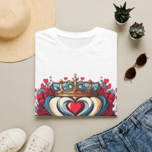 t shirt — crowned heart graphic tee | romantic rose valentine shirt