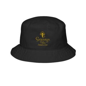 embroidered "sovereign" gold pharaoh bucket hat — stylish sun hat for men & women