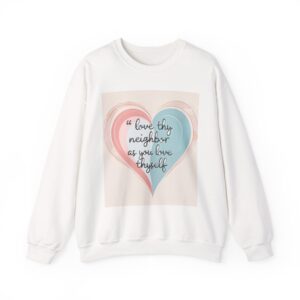 inspirational unisex crewneck sweatshirt, cozy gift for music lovers, heartfelt design for community, perfect for holidays, spiritual vibe