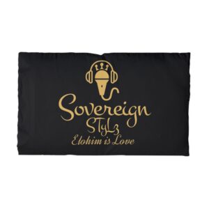 microfiber pillowcase – sovereign stylz “elohim is love” gold microphone logo